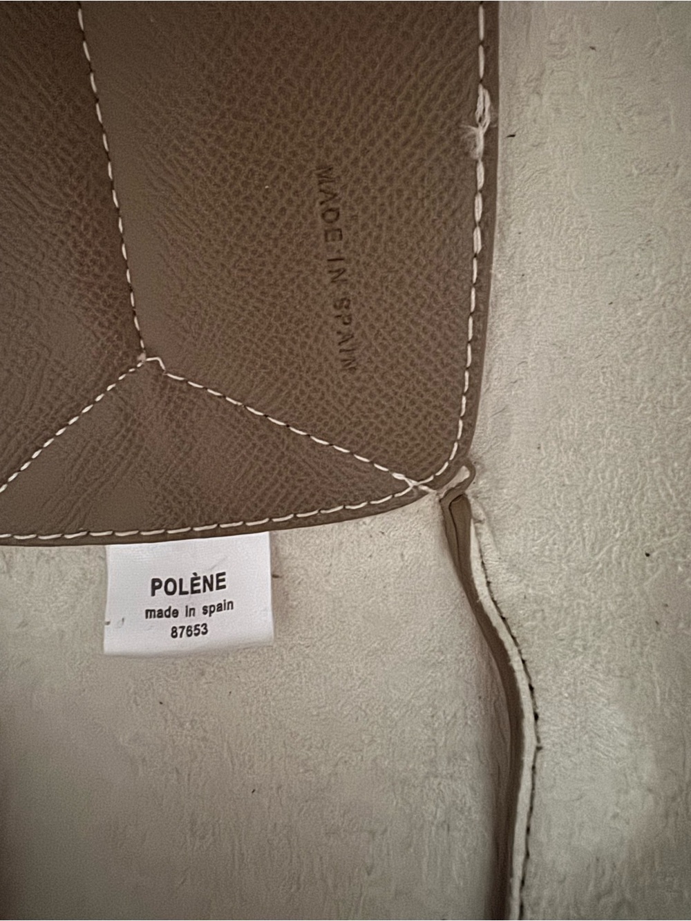 Minimalist Taupe Tote with Detachable Pouch - Picture 8 of 14